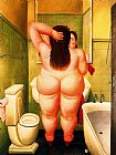 Fernando Botero Canvas Paintings - El bano